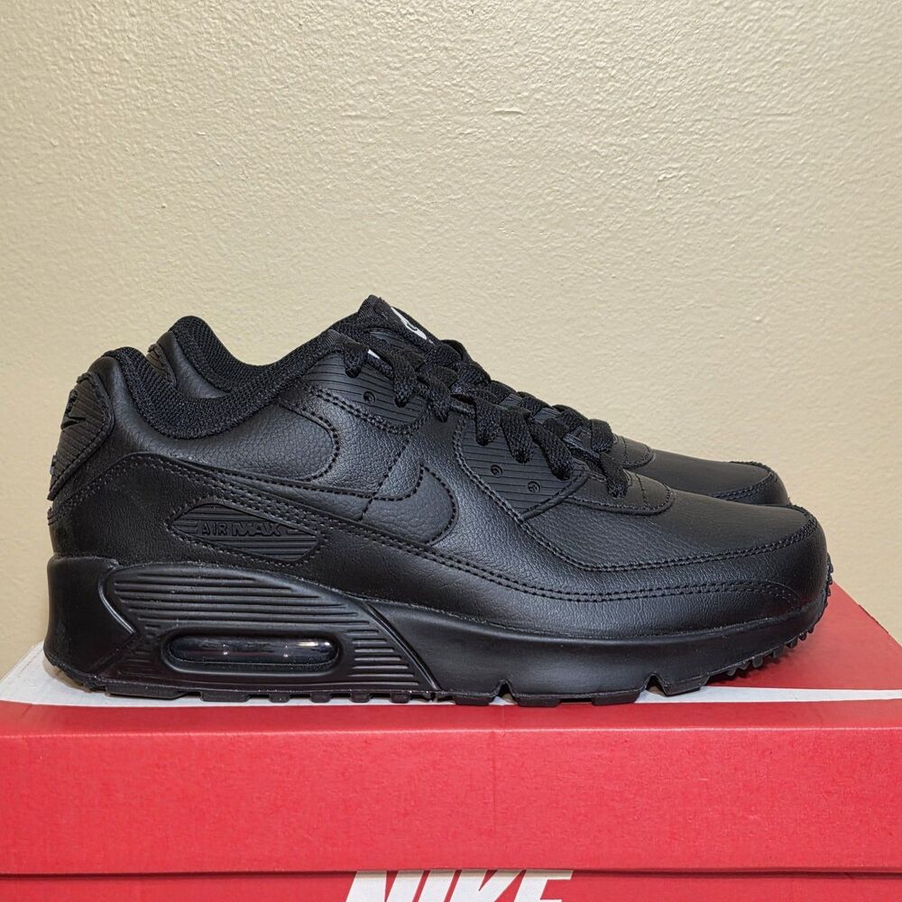 Nike Air Max 90 LTR GS Triple Black CD6864-001 Youth Size 5.5Y Women's 7
